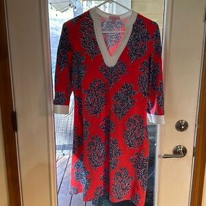 Lilly Pulitzer cotton shift dress, size small, coastal boho chic coastal print